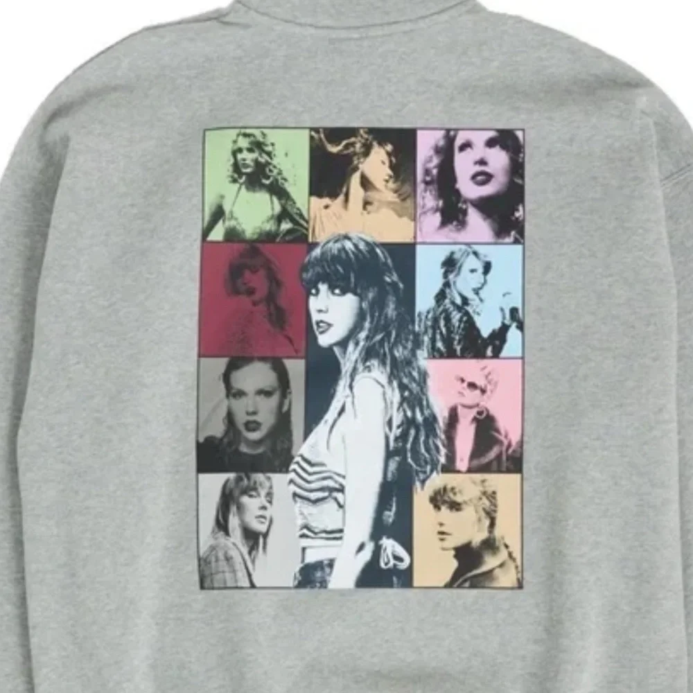 Taylor Swift The Eras Tour Concert Gray Quarter Zip Cotton Sweatshirt - Picture 4 of 10